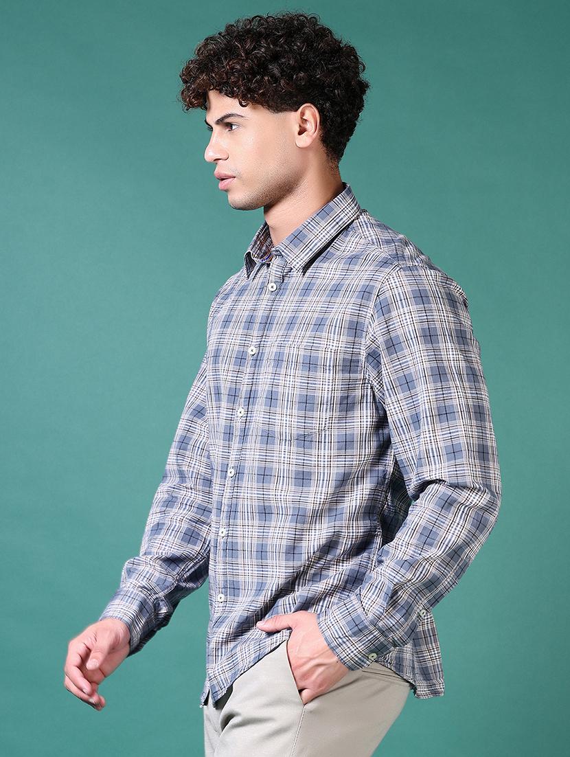 men checkered long sleeve casual shirt - 21628478 - Standard Image - 2