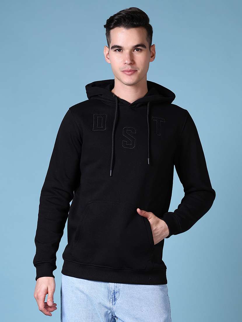 men long sleeve regular fit hooded sweatshirt