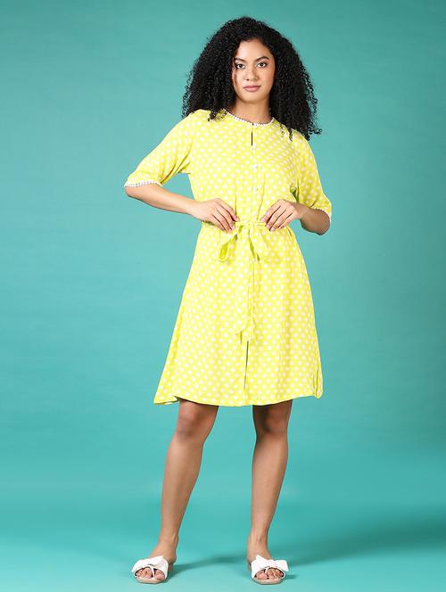 women polka dots printed a-line dress - 21628493 - Standard Image - 0