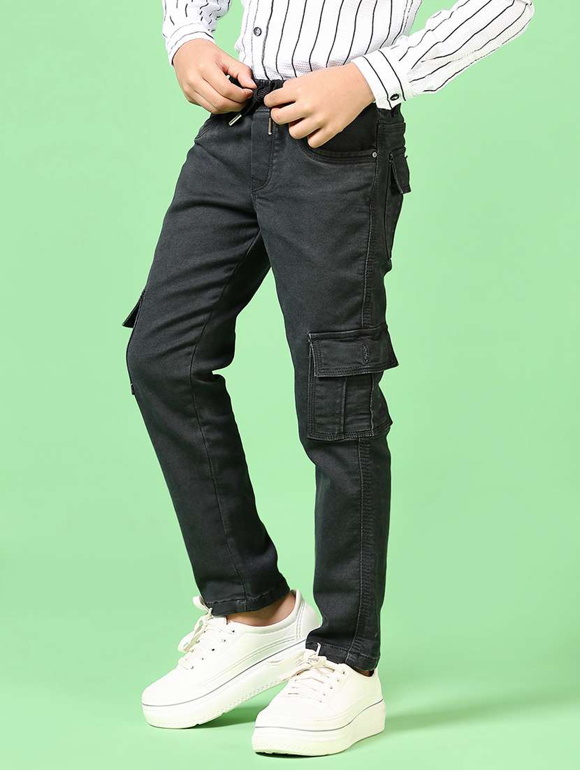 boys mid rise plain cargo - 21628502 -  Standard Image - 2