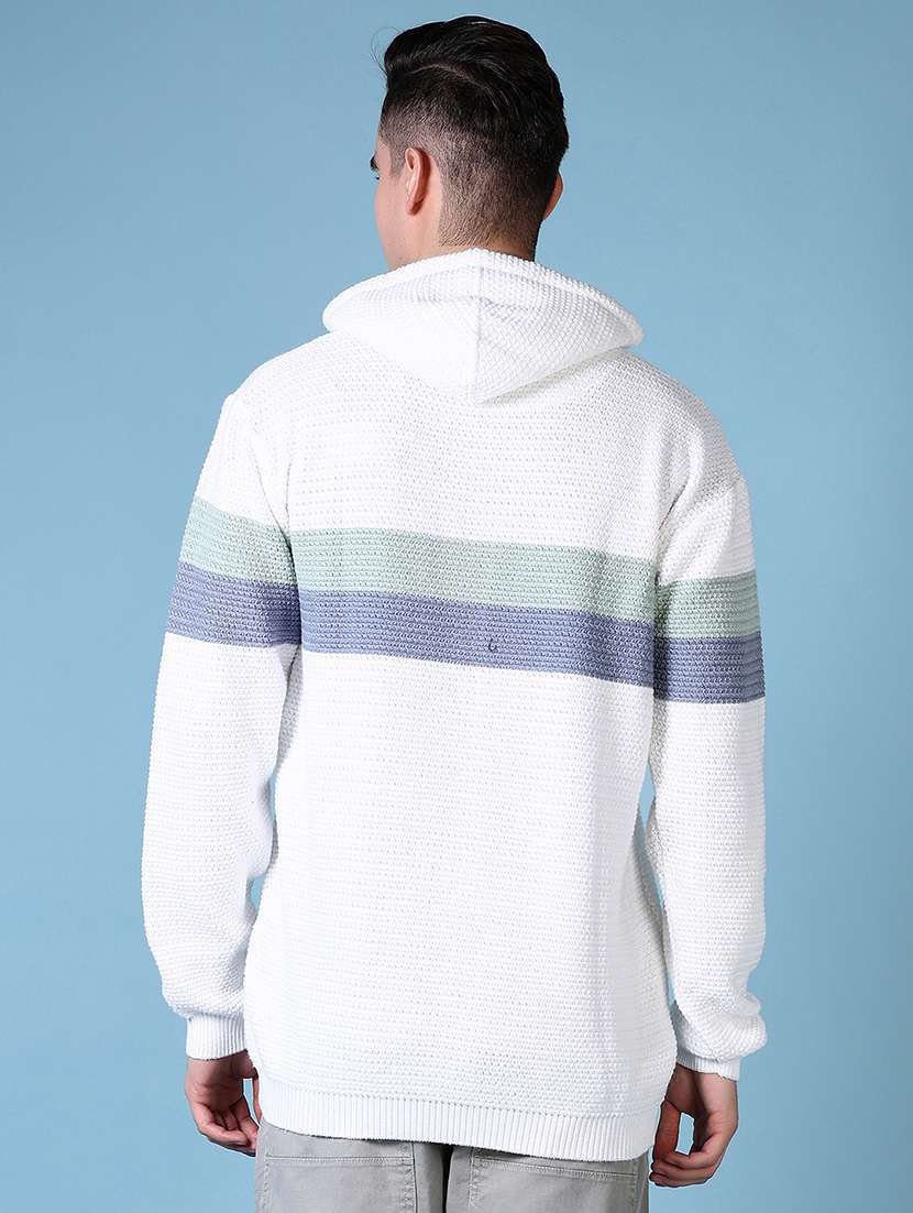 men striped long sleeve regular fit hooded pullover - 21628504 -  Standard Image - 2