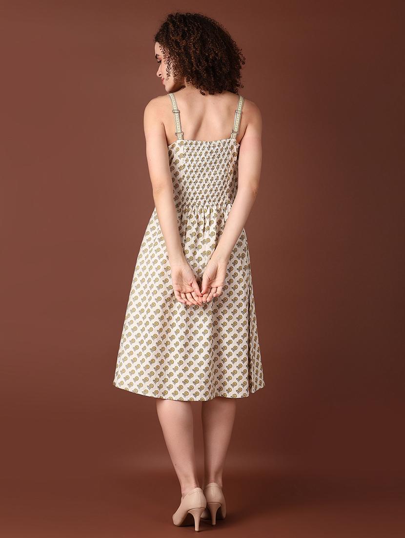 women off white floral a-line ethnic dress - 21628506 - Standard Image - 2