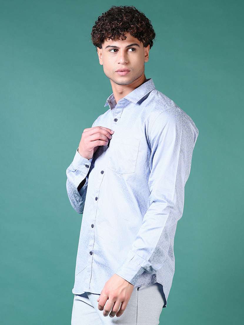 men long sleeves printed casual shirt - 21628530 -  Standard Image - 2