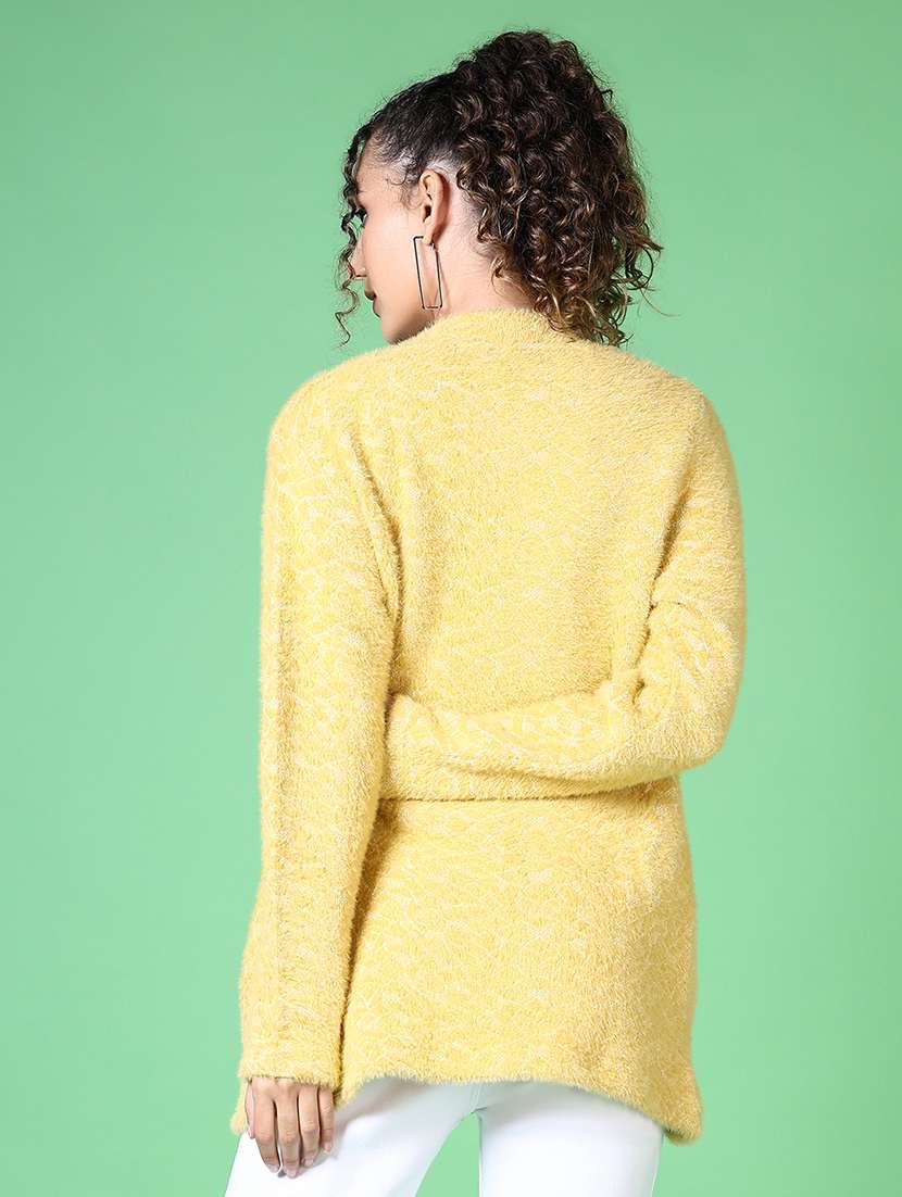 women self design long sleeve cardigan - 21628544 -  Standard Image - 2