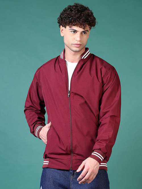 men solid long sleeve bomber jacket - 21628549 -  Standard Image - 0