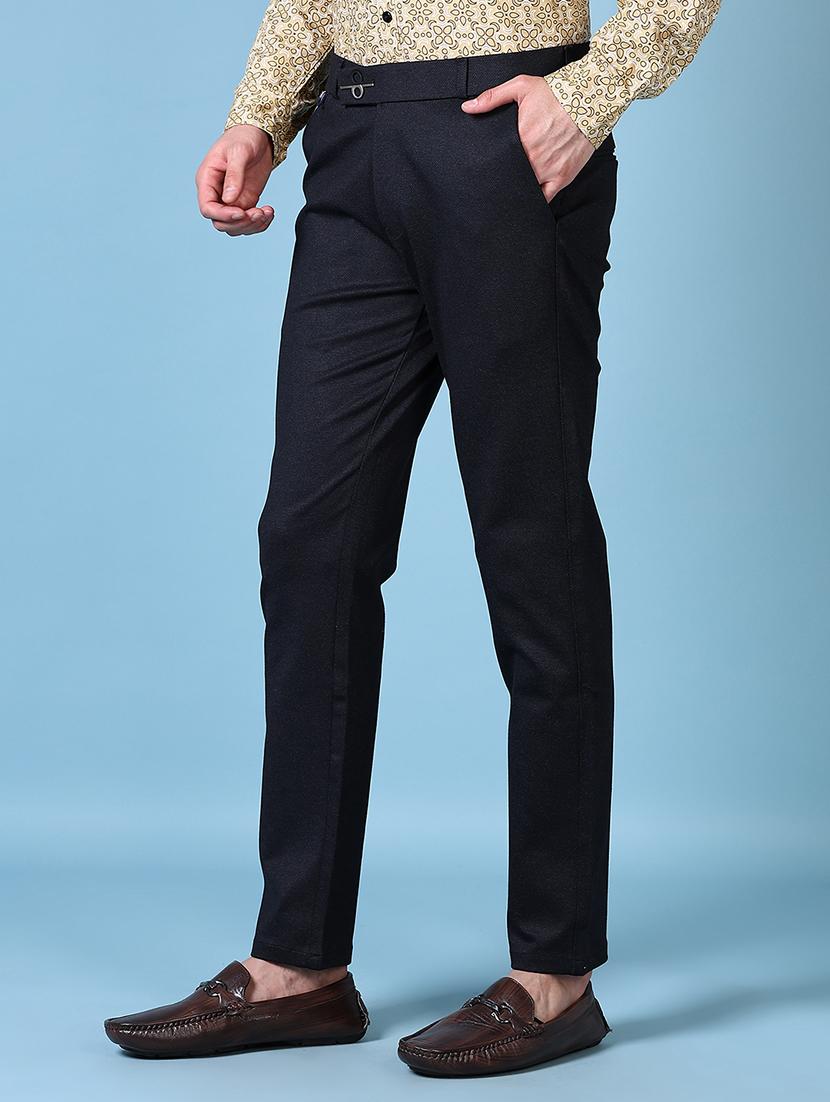 men solid flat front casual trouser - 21628646 - Standard Image - 2