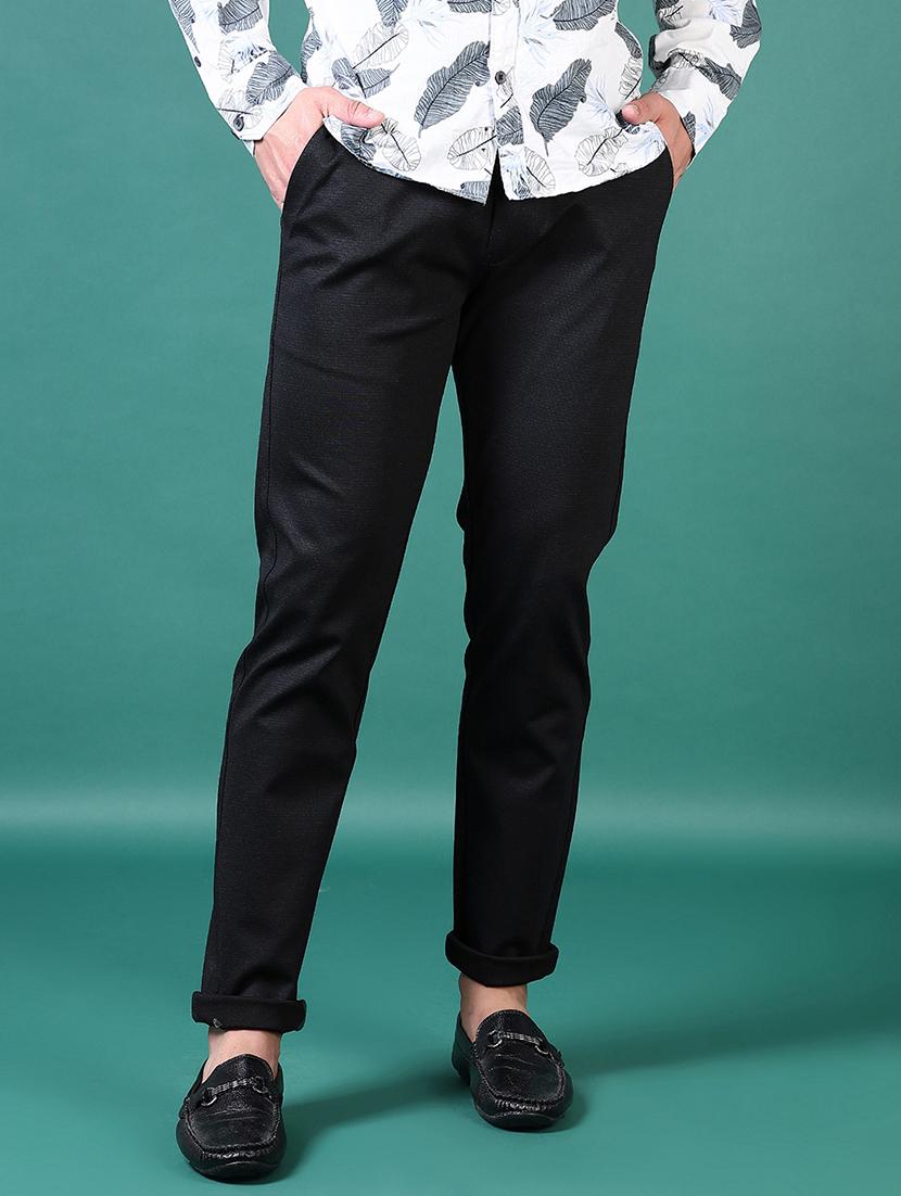 men solid flat front casual trouser - 21628650 - Standard Image - 2