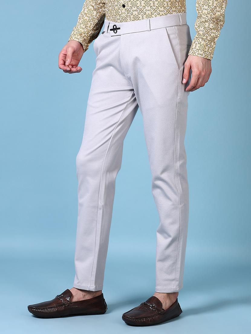 men solid flat front casual trouser - 21628660 - Standard Image - 2