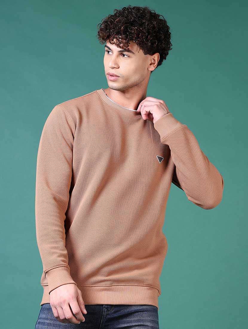 men solid long sleeve sweatshirt