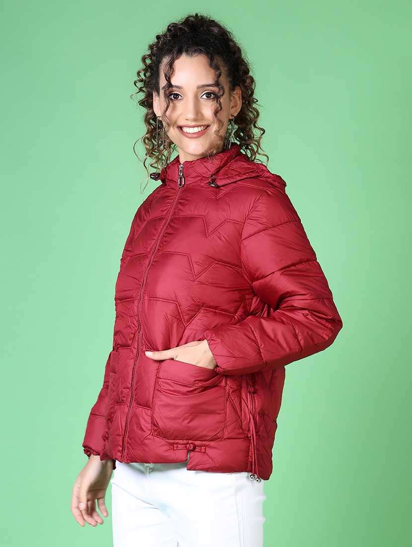 women solid long sleeve quilted jacket - 21628795 -  Standard Image - 2