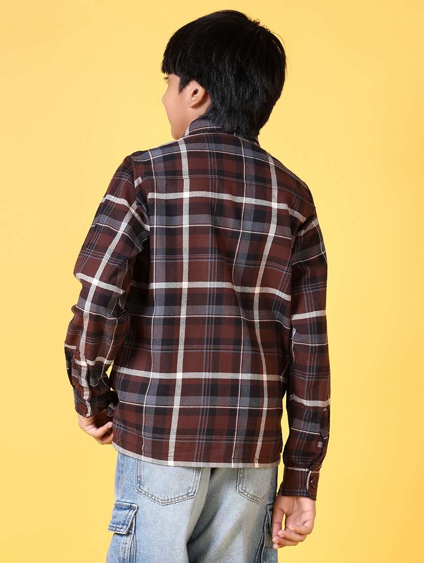 boys checkered long sleeve casual shirt - 21628961 - Standard Image - 2