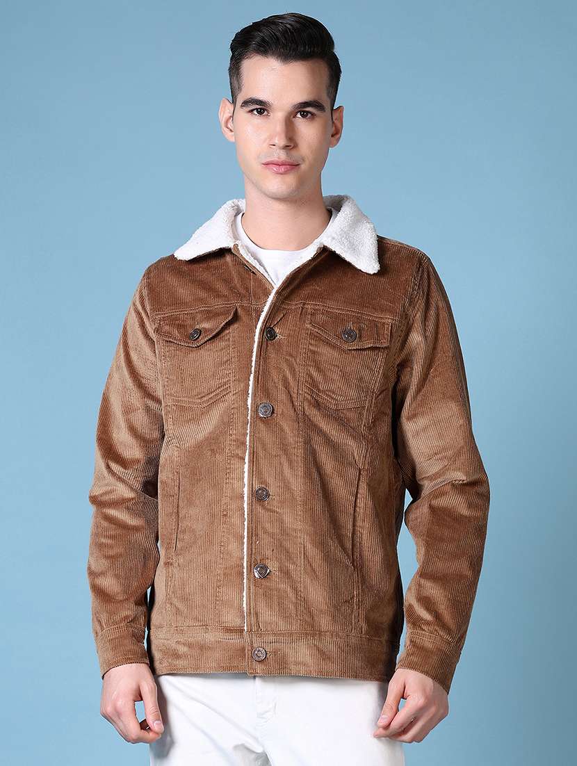 men long sleeves solid fur casual jacket