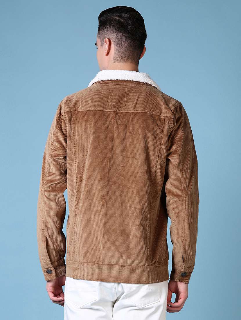 men long sleeves solid fur casual jacket - 21628965 -  Standard Image - 2