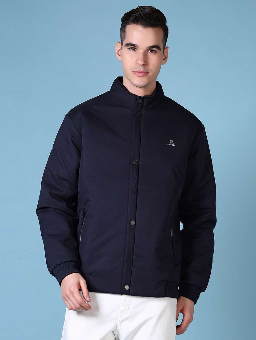 men solid long sleeve casual jacket