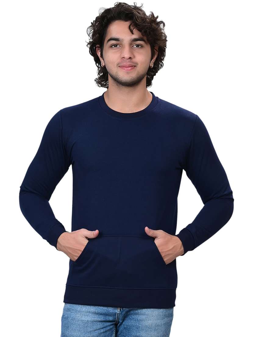 men solid long sleeve sweatshirt - 21629281 -  Standard Image - 2