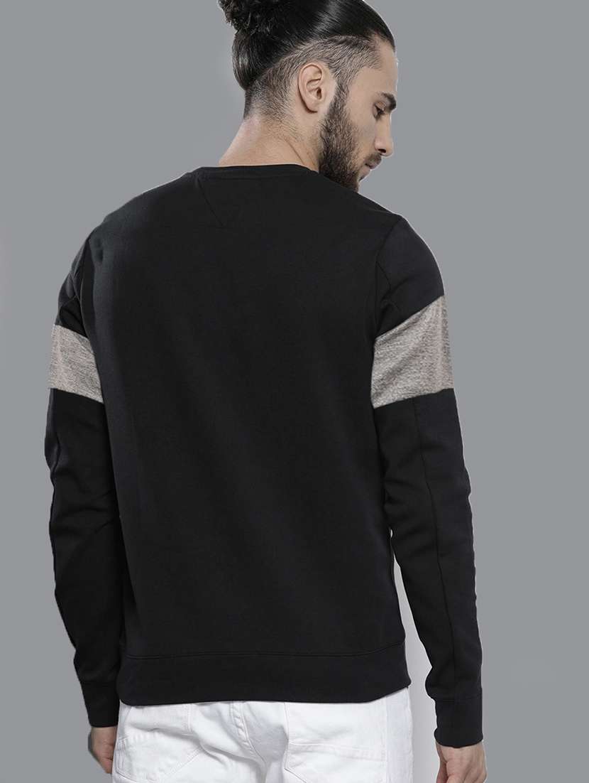 men round neck color block long sleeve sweatshirt - 21629456 -  Standard Image - 2