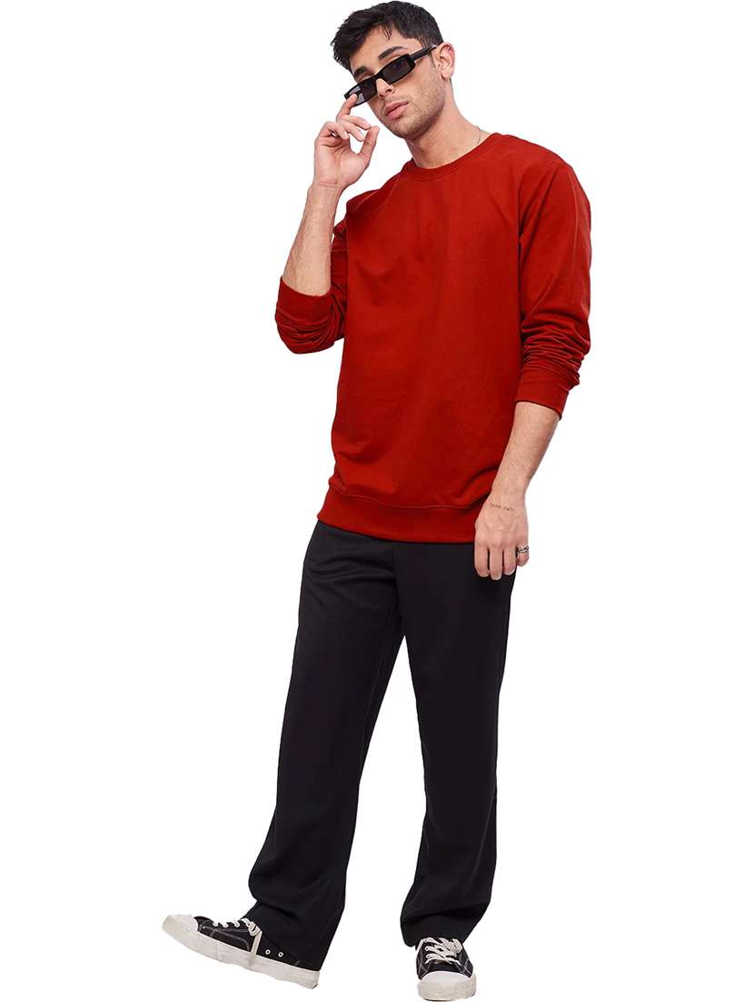 men round neck plain long sleeve sweatshirt - 21629471 -  Standard Image - 2