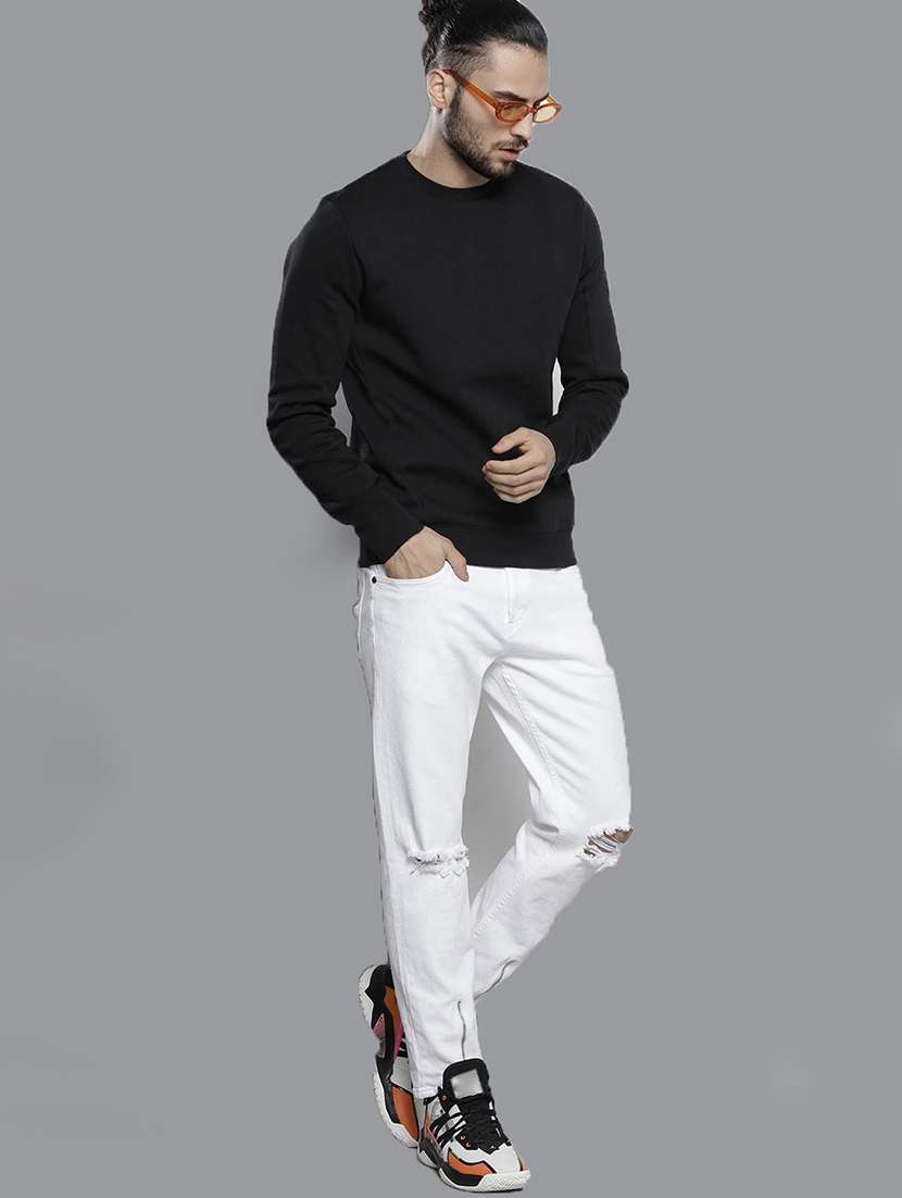 men round neck plain long sleeve sweatshirt - 21629473 -  Standard Image - 2