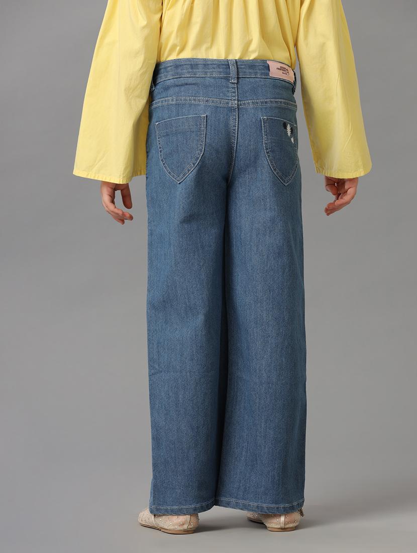 girls flared fit denim jeans - 21629910 - Standard Image - 2