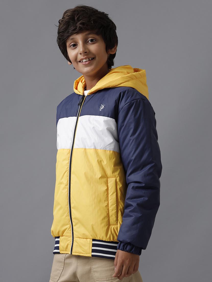 boys color block long sleeve hooded jacket - 21629924 - Standard Image - 2