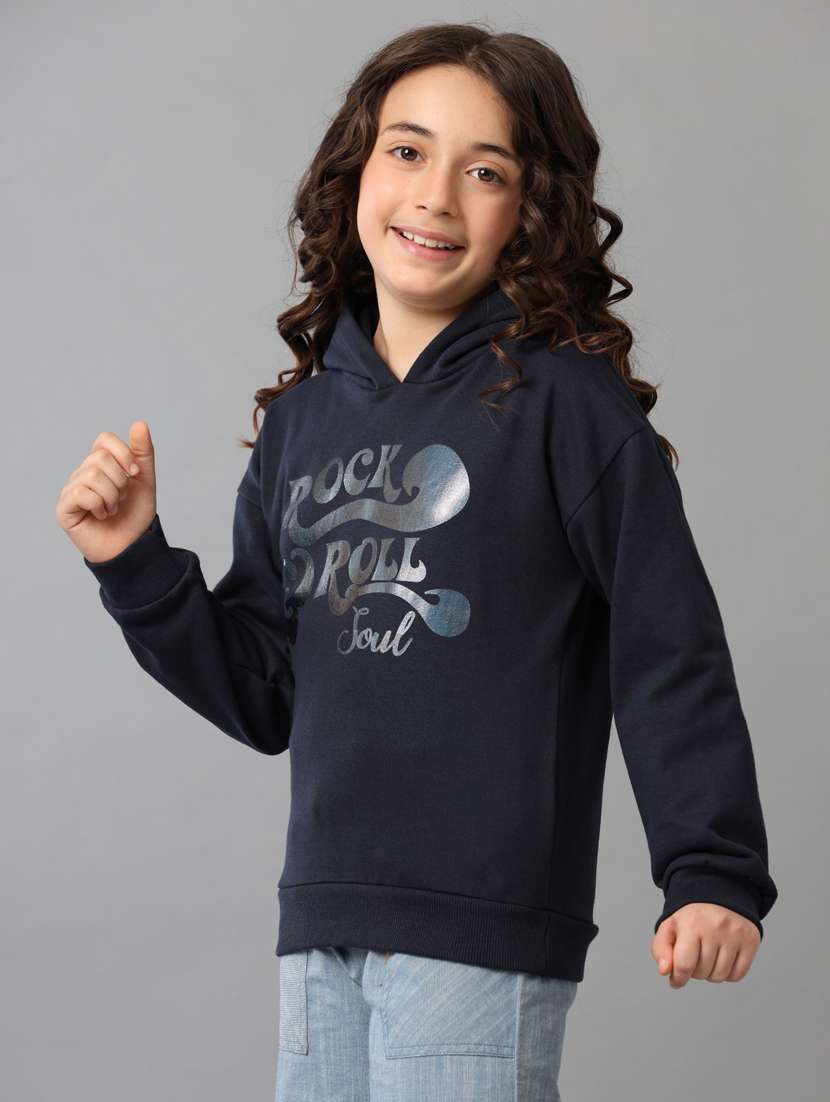girls front print long sleeve sweatshirt - 21629935 -  Standard Image - 2