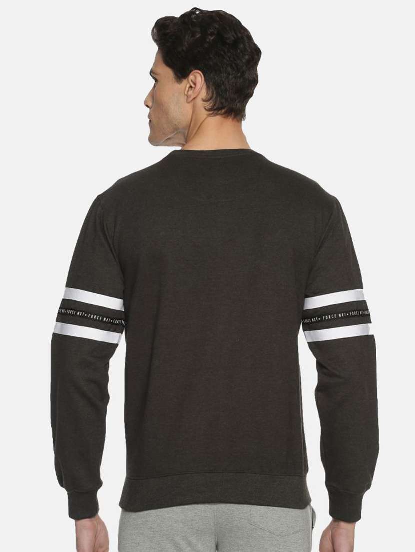 men charcoal long sleeve regular fit sweatshirt - 21630302 -  Standard Image - 2
