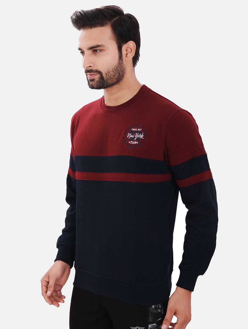 men navy blue long sleeve regular fit sweatshirt - 21630313 -  Standard Image - 2