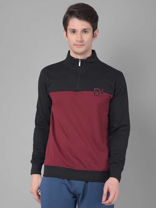 men regular fit color block long slevee sweatshirt - 21630314 - Standard Image - 0