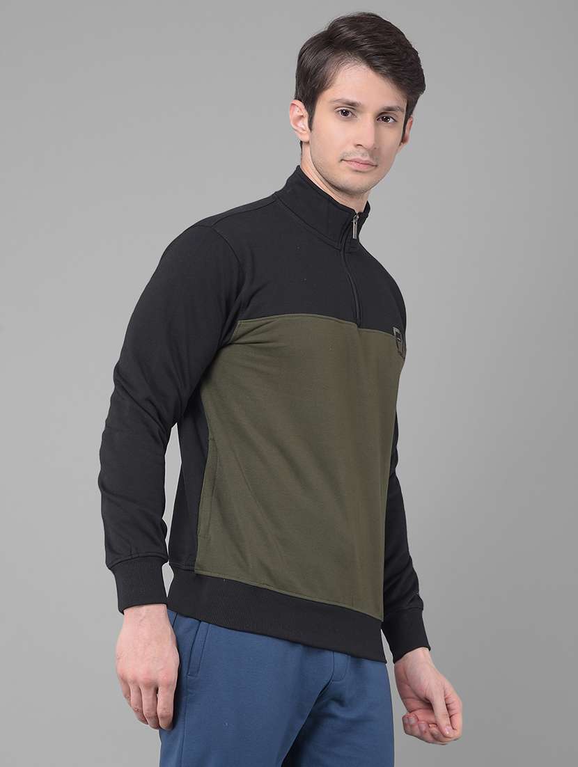 men regular fit color block long slevee sweatshirt - 21630315 -  Standard Image - 2