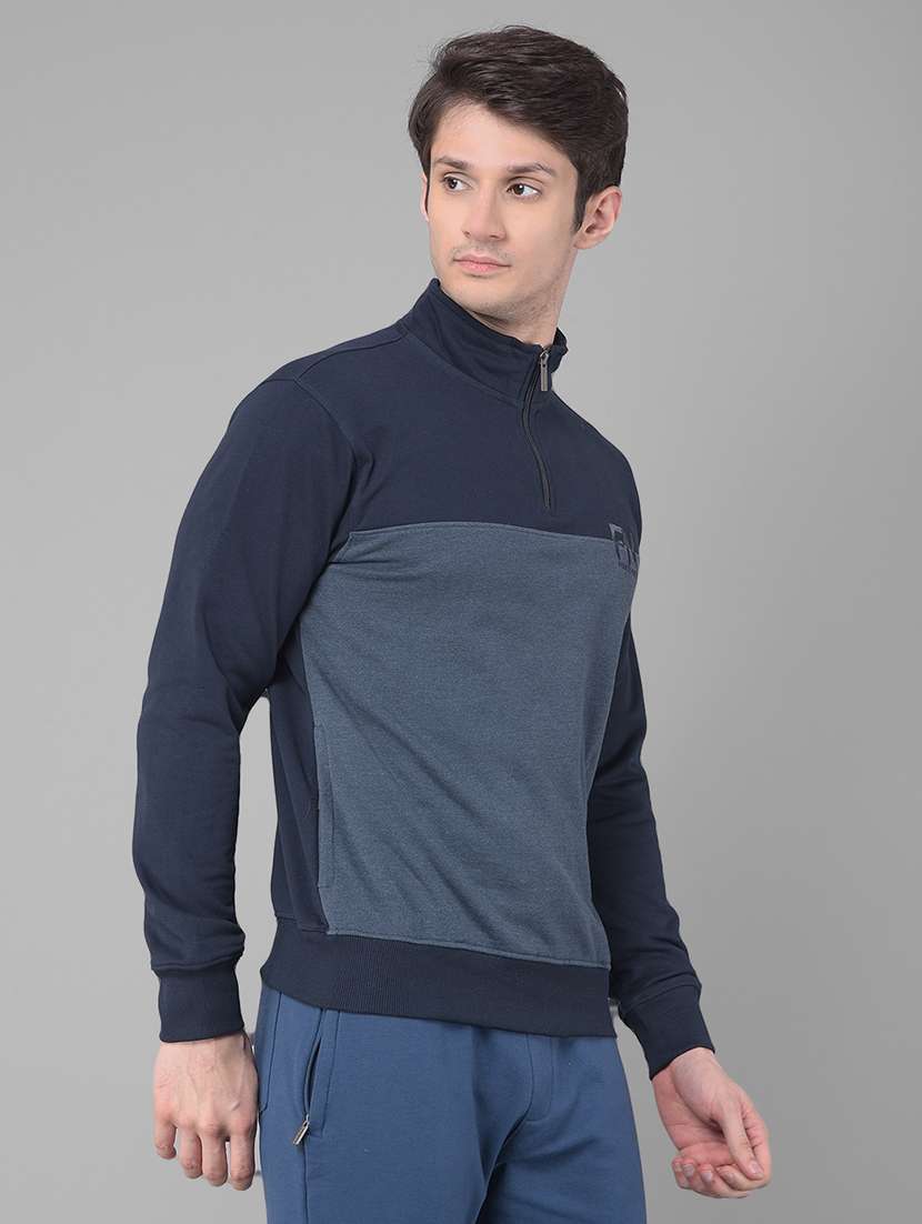 men regular fit color block long slevee sweatshirt - 21630316 -  Standard Image - 2