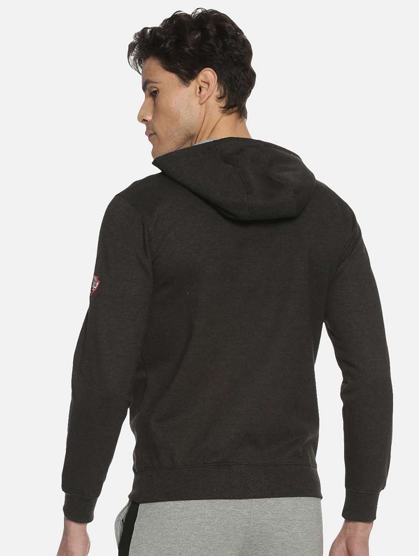 men solid long sleeve regular fit hooded sweatshirt - 21630320 -  Standard Image - 2