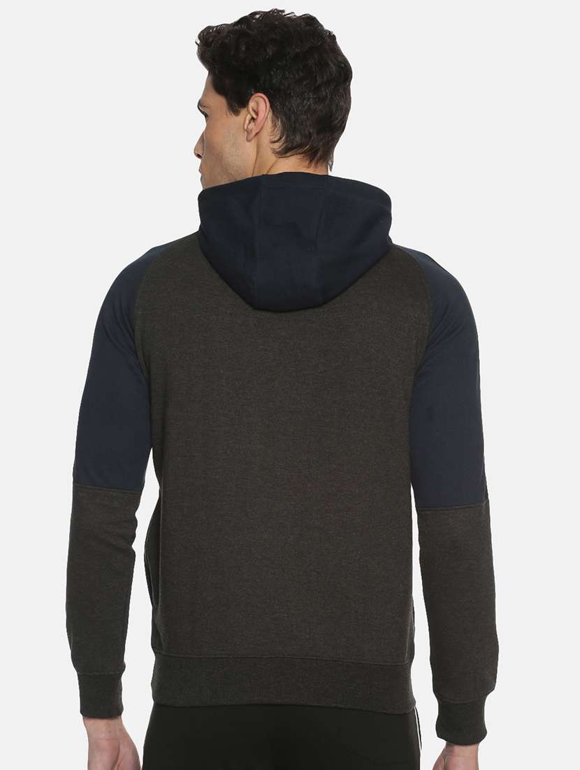 men color block long sleeve regular fit hooded sweatshirt - 21630325 -  Standard Image - 2