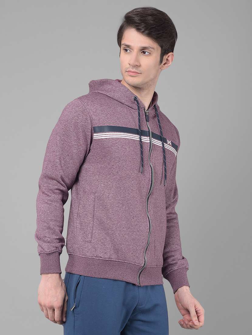 men purple long sleeve regular fit hooded sweatshirt - 21630340 -  Standard Image - 2