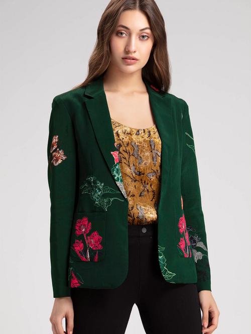 women printed long sleeve casual blazer - 21630502 -  Standard Image - 0