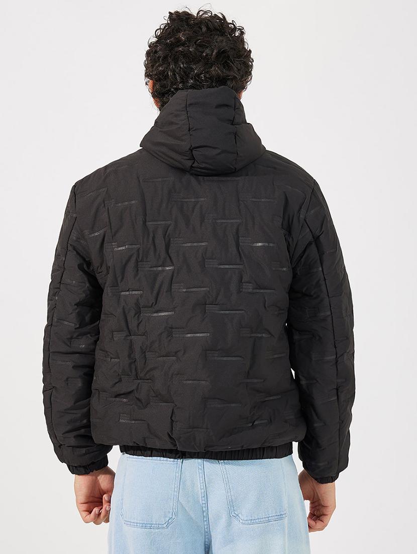 men black hooded bomber jacket - 21630610 - Standard Image - 2