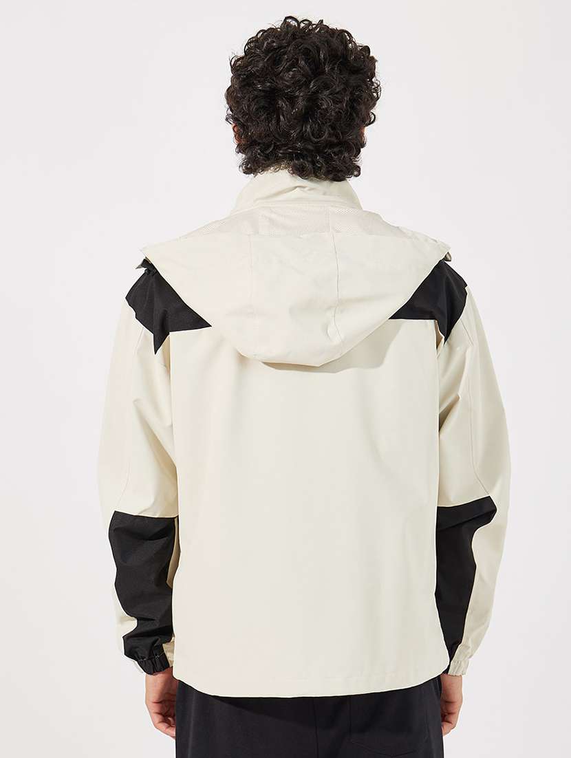 men color block hooded casual jacket - 21630612 -  Standard Image - 2