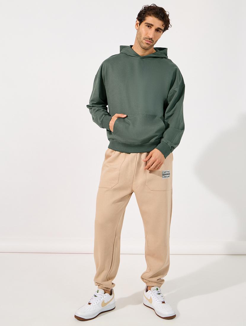men back print long sleeve hooded sweatshirt - 21630635 - Standard Image - 2