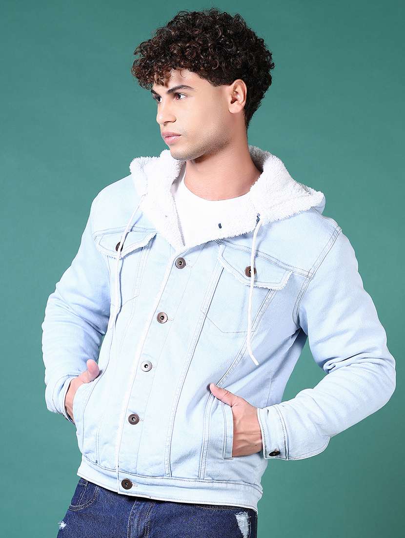 men long sleeves solid denim casual jacket - 21630695 -  Standard Image - 2