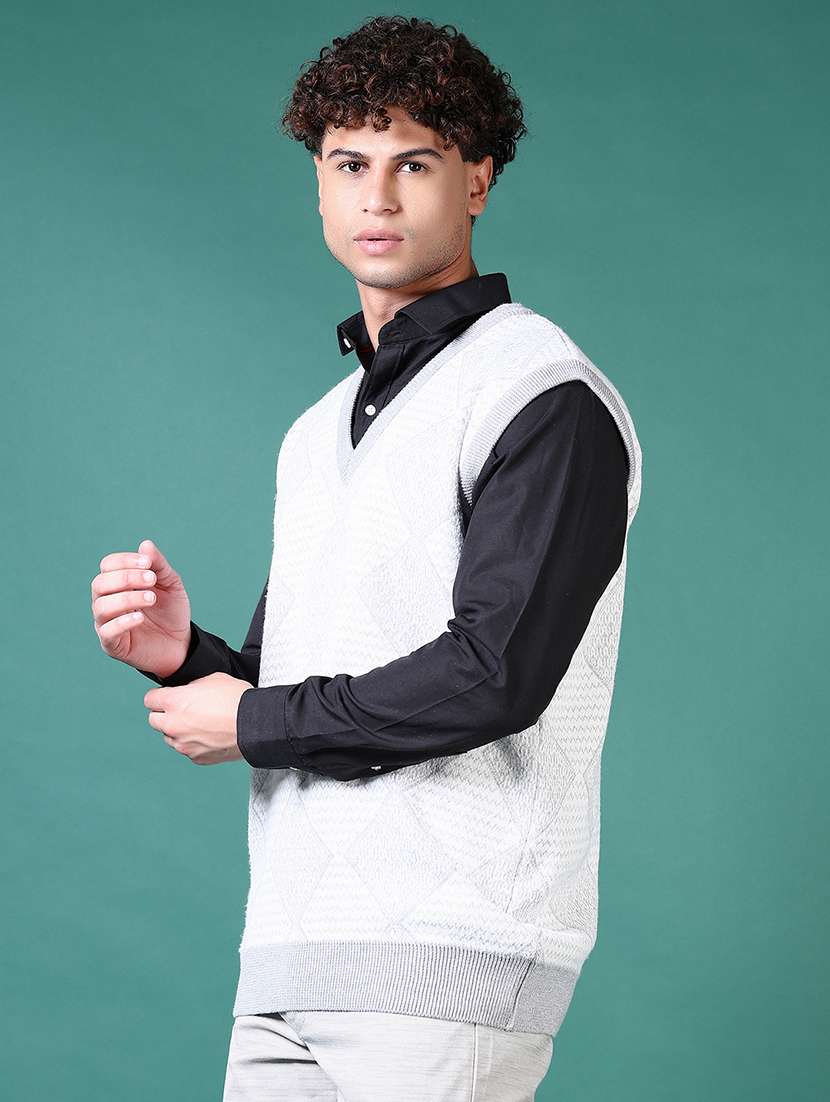 men self design sleeveless pullover - 21630702 -  Standard Image - 2