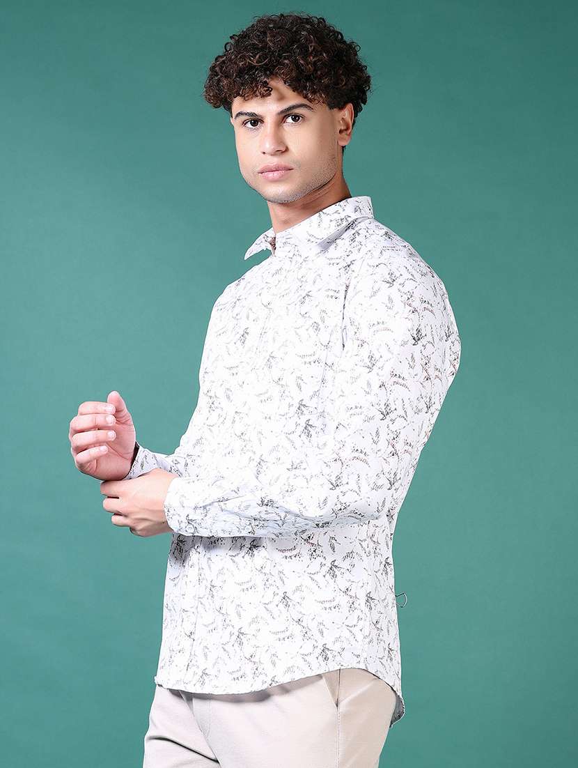 men printed long sleeve casual shirt - 21630711 - Standard Image - 2
