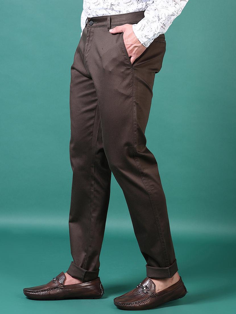men solid mid rise chinos trouser - 21630794 - Standard Image - 2