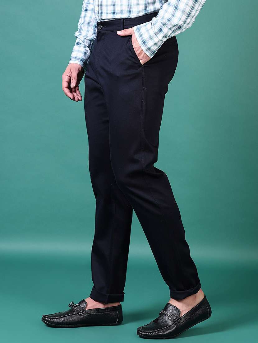 men solid mid rise chinos trouser - 21630796 -  Standard Image - 2