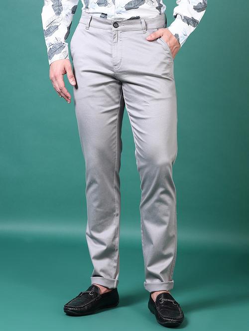 men solid mid rise chinos trouser - 21630797 -  Standard Image - 0