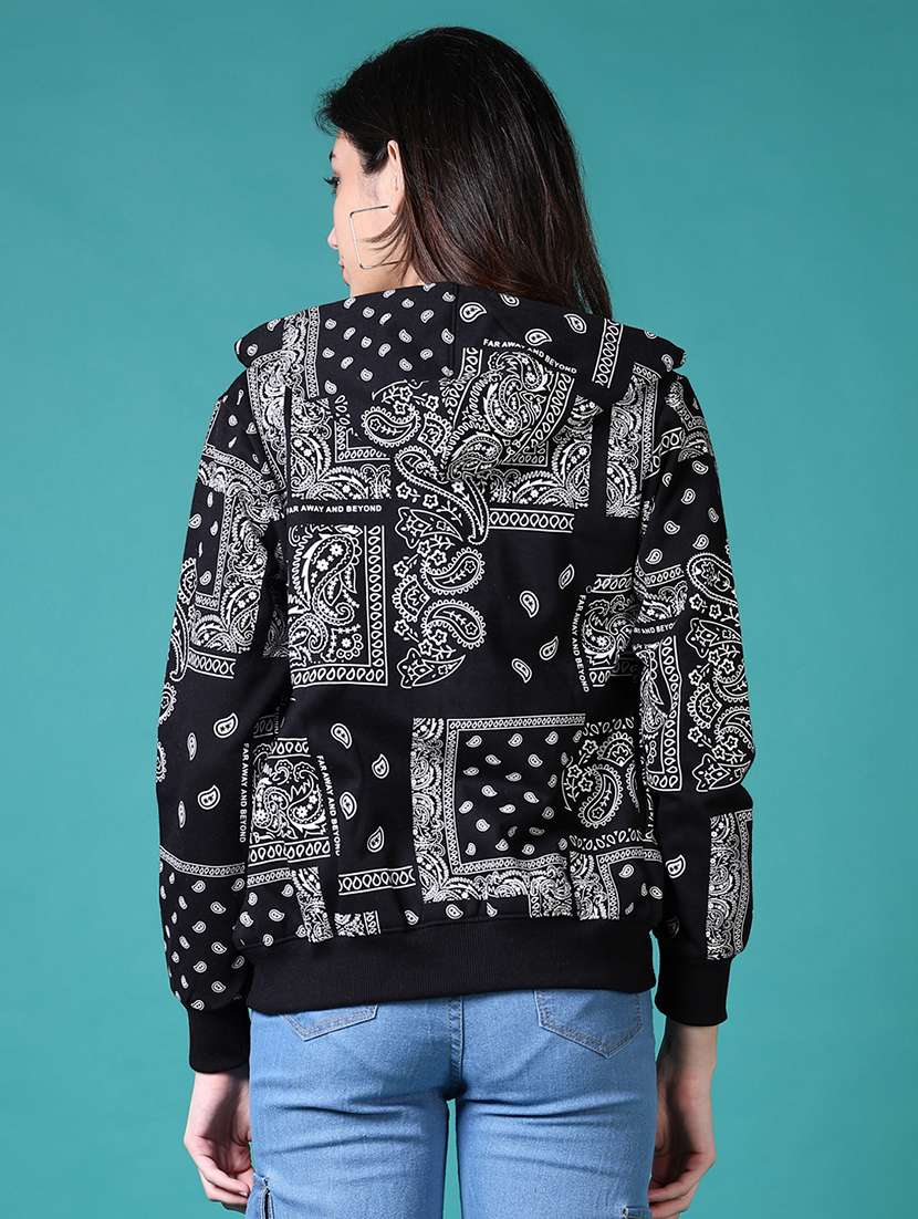 women all over print hooded sweatshirt - 21630799 -  Standard Image - 2