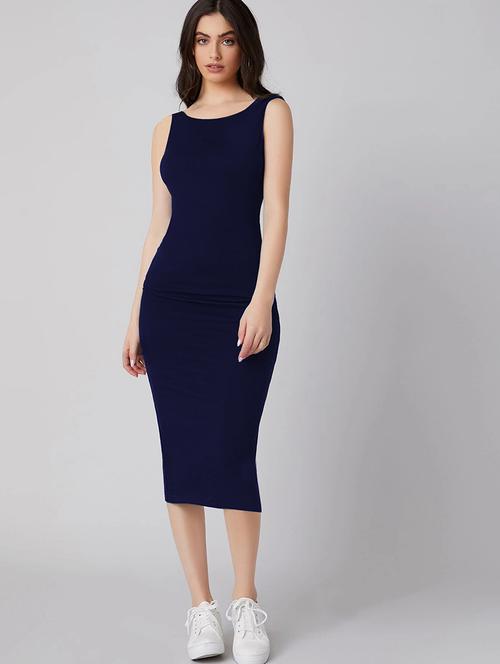 women solid sleeveless bodycon dress - 21631155 -  Standard Image - 0