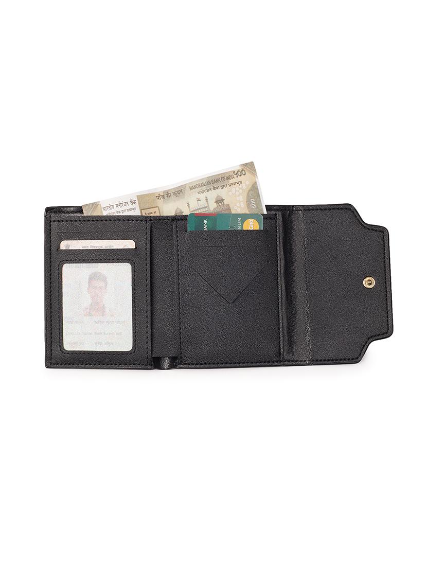 women solid leatherette wallet - 21631164 - Standard Image - 2