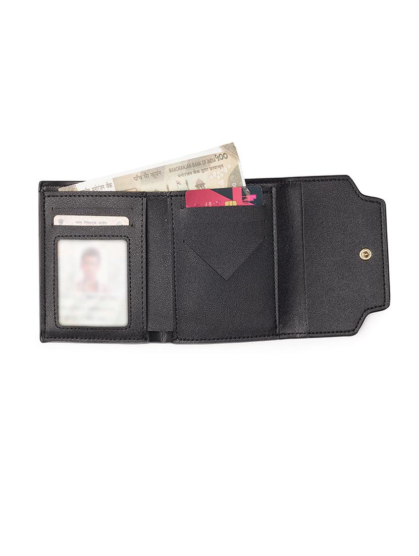 women solid leatherette wallet - 21631165 - Standard Image - 2
