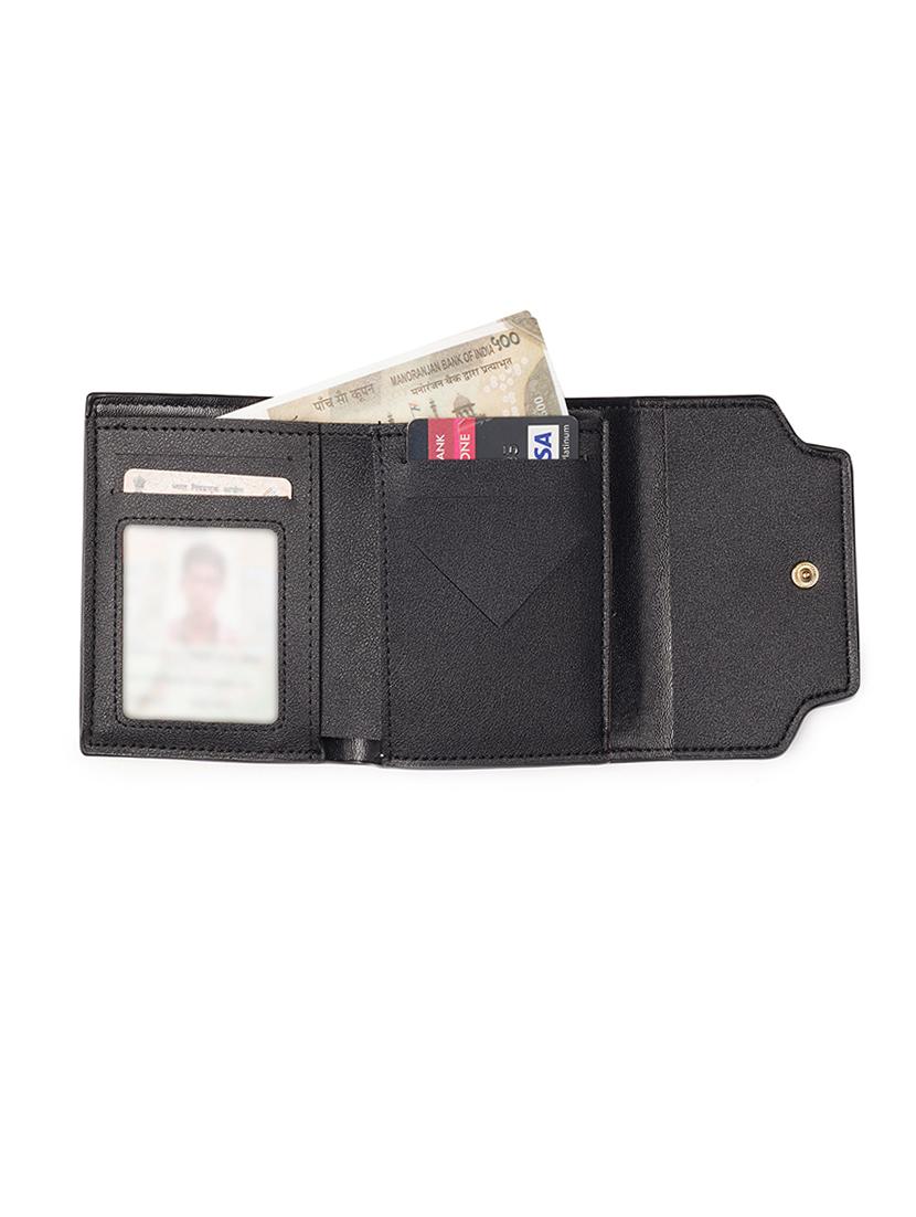 women solid leatherette wallet - 21631166 - Standard Image - 2