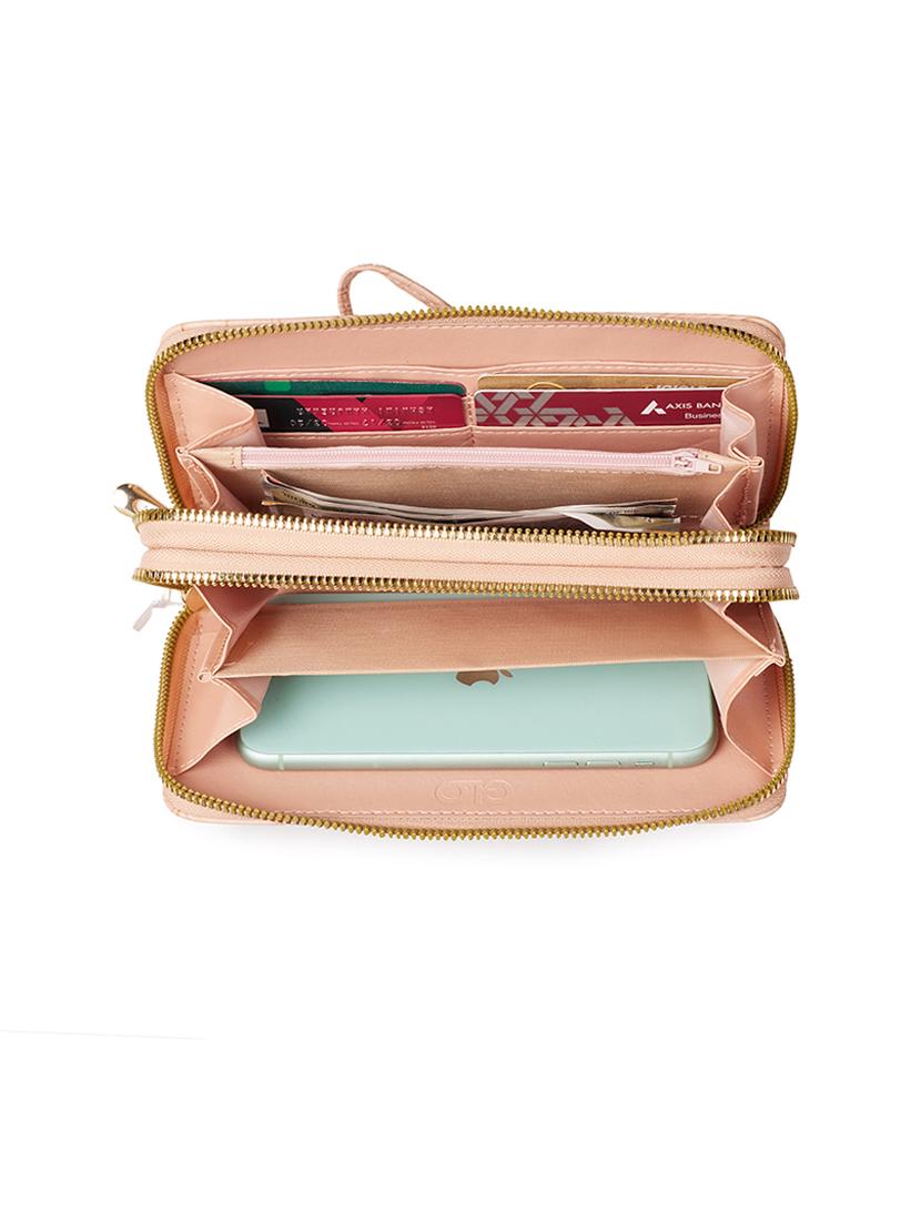 women peach leatherette wallet - 21631174 - Standard Image - 2