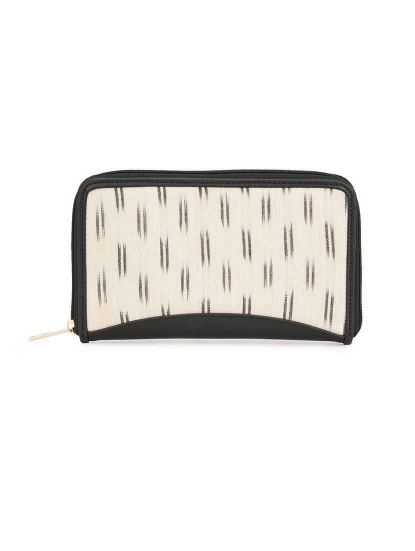 women off white cotton wallet